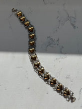 Load image into Gallery viewer, Two-Tone Sterling Silver Heart Bracelet 7.25”
