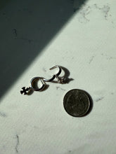 Load image into Gallery viewer, Sterling Cross Dangle Mini Hoops
