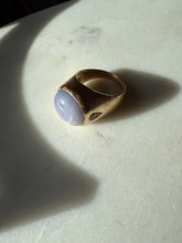 Load image into Gallery viewer, Star Sapphire &amp; Diamond 14k Yellow Gold Ring Size 8
