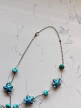 Load image into Gallery viewer, Sterling Blue Enamel Starfish Necklace
