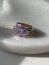 Load image into Gallery viewer, Purple Glass Gold Vermeil Ring Size 5
