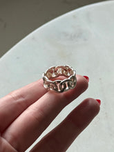 Load image into Gallery viewer, Interlocking Curb Link Chunky Sterling Silver Ring Size 7.5
