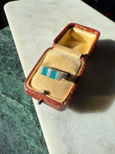 Load image into Gallery viewer, Mexico Crushed Turquoise Sterling Silver Ring Size 6.75
