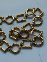 Load image into Gallery viewer, Monet Vintage Goldtone Bamboo Link Necklace 25”
