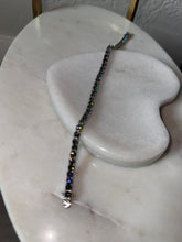 Load image into Gallery viewer, Synthetic Mystic Blue Topaz Sterling Silver Tennis Bracelet 7.5”
