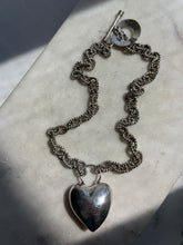 Load image into Gallery viewer, Mexico Vintage Chunky Heart Sterling Necklace 18”
