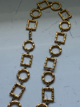 Load image into Gallery viewer, Monet Vintage Goldtone Bamboo Link Necklace 25”
