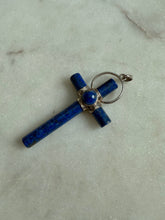 Load image into Gallery viewer, Lapis &amp; Sterling Silver Cross Pendant
