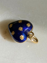 Load image into Gallery viewer, Blue Enamel 18k Gold Heart Charm
