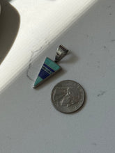 Load image into Gallery viewer, Turquoise Lapis Inlay Sterling Silver Pendant
