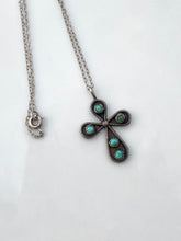 Load image into Gallery viewer, Turquoise Sterling Silver Cross Necklace
