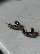 Load image into Gallery viewer, Mini Gold Vermeil Multistone Half Hoops
