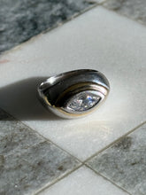 Load image into Gallery viewer, Two-Tone East West Set Sterling Silver Ring Size 7
