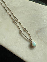 Load image into Gallery viewer, Simulated Opal Sterling Silver Necklace 18”
