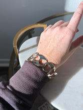 Load image into Gallery viewer, Vintage Mexico Sterling Silver Chunky Thick Width Puffy Mariner Link Bracelet
