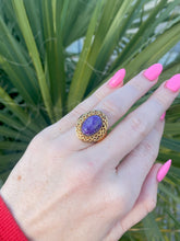 Load image into Gallery viewer, Chunky Purple Stone Gold Vermeil Ring
