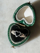 Load image into Gallery viewer, Black Enamel Heart Sterling Ring Size 7.5

