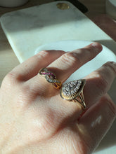 Load image into Gallery viewer, Ruby &amp; Quartz Gold Vermeil Ring Size 8
