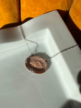 Load image into Gallery viewer, Rose Pink Glass Antique Sterling Necklace 19”
