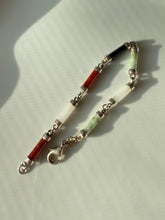 Load image into Gallery viewer, Jade Quartz Black Onyx Sterling Silver Bracelet 7”
