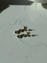 Load image into Gallery viewer, Emerald, Ruby, Blue Sapphire &amp; Diamond 14k Solid Two-Tone Gold Heart Earrings
