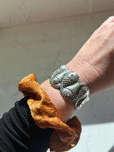 Load image into Gallery viewer, Vintage Chunky Solid Sterling Silver Fish Cuff Bracelet
