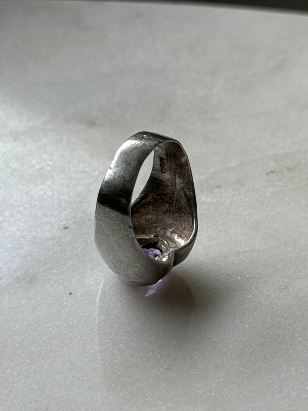 Vintage Purple Heart Sterling Ring Size 6.5