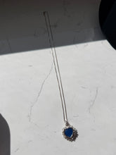Load image into Gallery viewer, Blue Heart Sterling Silver Locket Necklace 24”
