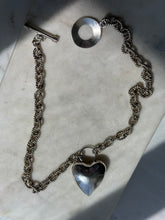 Load image into Gallery viewer, Mexico Vintage Chunky Heart Sterling Necklace 18”

