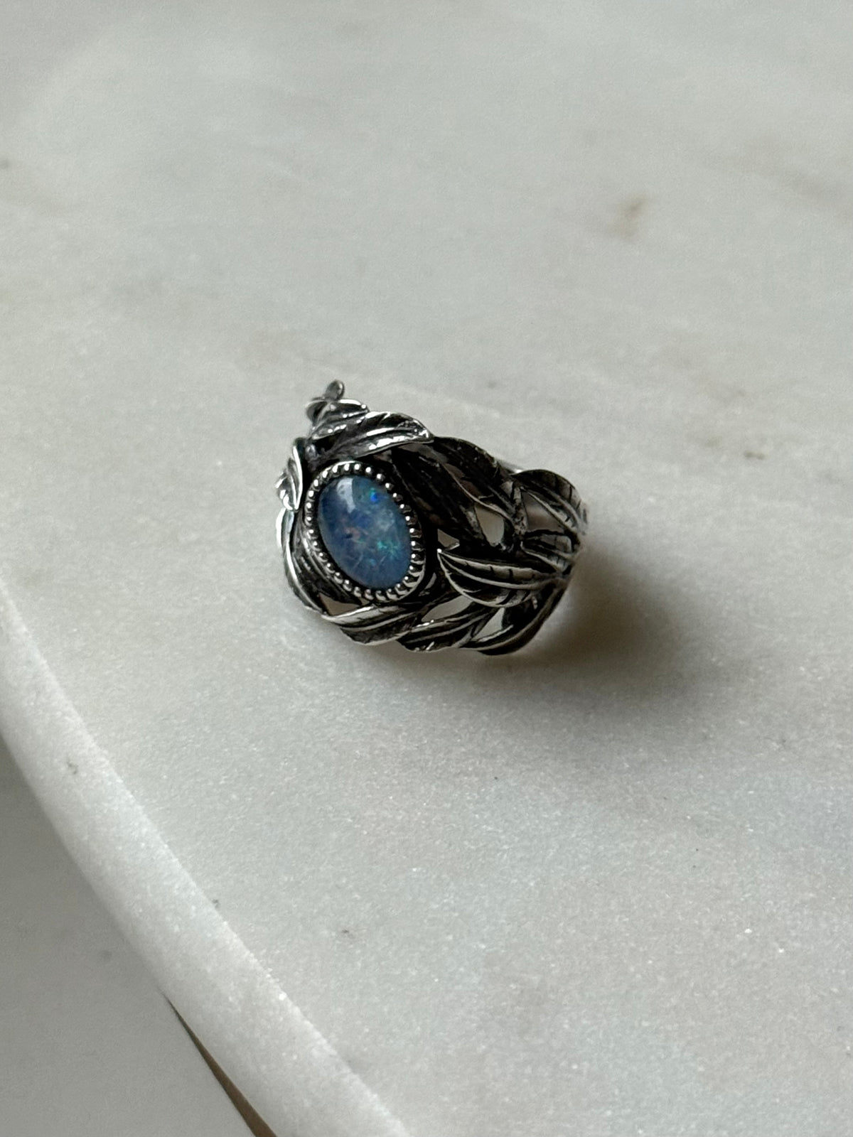Vintage Sterling Opal Ring Size 8