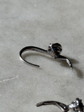 Load image into Gallery viewer, Blue &amp; White Diamond 14k White Gold Earrings

