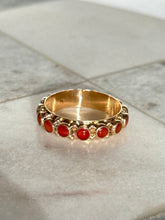 Load image into Gallery viewer, Antique 14k Gold Coral Eternity Band Ring
