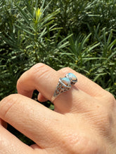 Load image into Gallery viewer, Opal &amp; Diamond 14k White Gold Bow Ring Size 6.75
