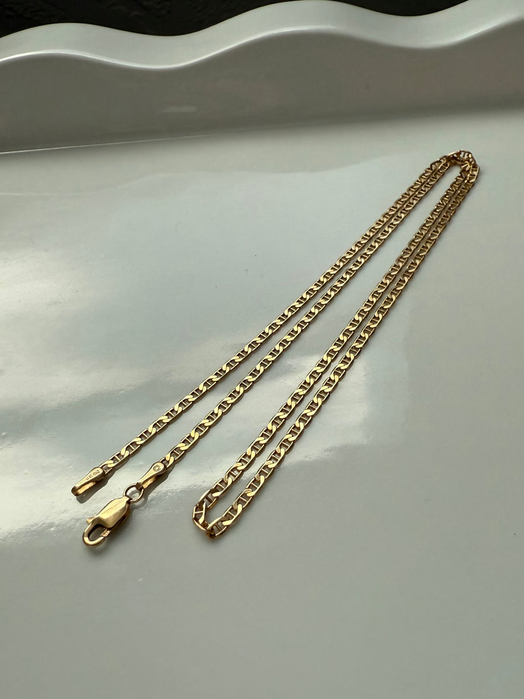 Flat Mariner 14k Yellow Gold Chain 20”
