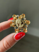 Load image into Gallery viewer, Cameo Gold Plated Vintage Brooch
