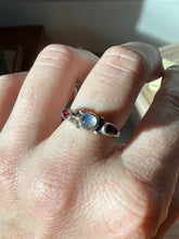 Load image into Gallery viewer, Garnet &amp; Moonstone Sterling Silver Ring Size 7
