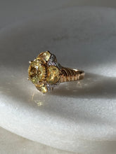 Load image into Gallery viewer, Citrine Flower Gold Vermeil Ring Size 6
