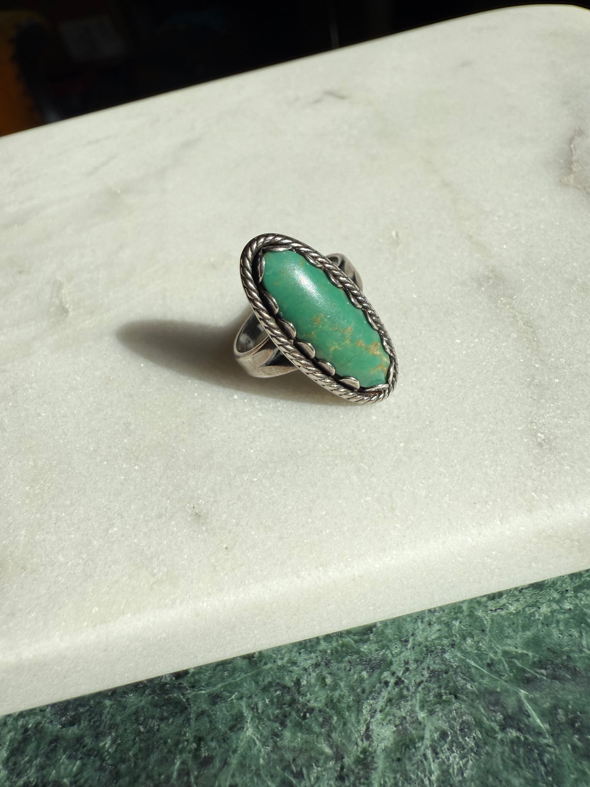 Turquoise Sterling Silver Ring Size 7.75