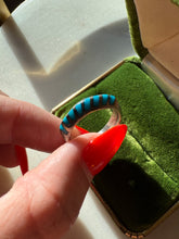 Load image into Gallery viewer, Turquoise Inlay Sterling Silver Ring Size  7.5
