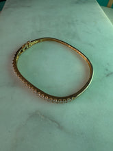Load image into Gallery viewer, Gold Vermeil CZ Bangle Bracelet 7”
