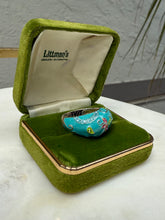 Load image into Gallery viewer, Blue Floral Enamel Sterling Silver Ring Size 8.25
