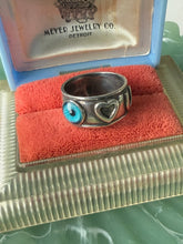 Load image into Gallery viewer, Vintage Eye Love You Sterling Silver Ring Size 7.25
