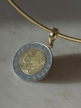 Load image into Gallery viewer, Italian Lire Coin w/ 14k Yellow Gold Enhancer Bale

