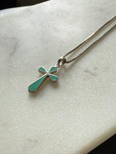 Load image into Gallery viewer, Sterling Silver Cross Necklace 17”
