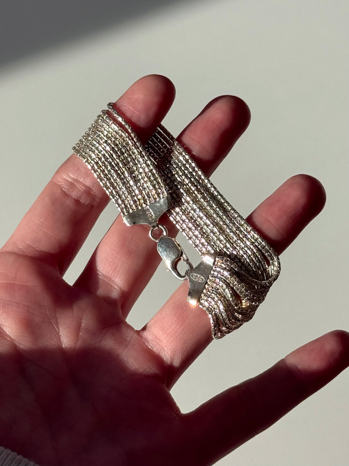 Vintage Italian Sterling Silver Bracelet 7”