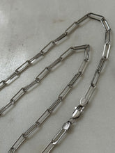 Load image into Gallery viewer, Rhodium Plated Sterling Silver Paper Clip Chain 18.5”
