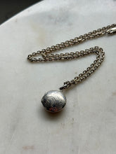 Load image into Gallery viewer, Etched Locket Sterling Silver Necklace 16”
