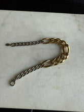 Load image into Gallery viewer, Two-Toned Sterling Silver Chunky Figaro Bracelet 7”
