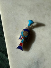 Load image into Gallery viewer, Turquoise Lapis Coral Sterling Silver Egyptian Ankh Pendant
