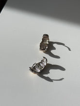 Load image into Gallery viewer, Two-Tone Sterling Silver Ribbed Clicker Hoops
